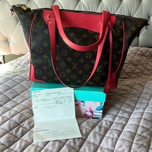 Authentic Louis Vuitton LV Estrela NM MNG Poppy Tote Handbag Purse monogram